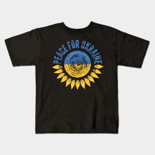 Peace for Ukraine sunflower Kids T-Shirt